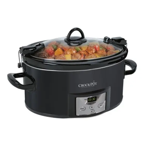Crock-Pot 7 Quart Cook n' Carry Programmable Countdown Ovenproof Slow Cooker with Removable Stoneware, Easy Locking Gasket Lid & Carrying Handles image {6}