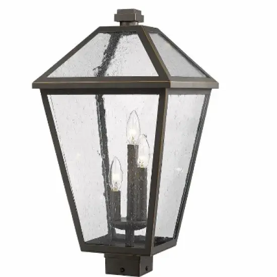 Talbot 3-Light Outdoor Post Mount Fixture - Steel, Dimmable, Wet Rated, 60W, 12.25" x 22.25" image {3}