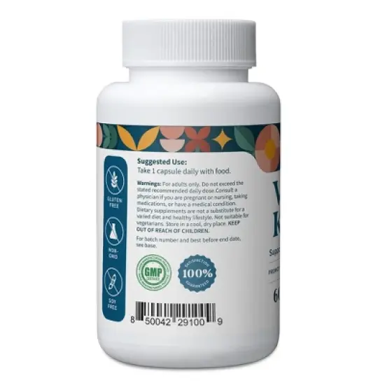 Pattern Wellness Vitamin K2 & D3 Dietary Supplement - 60 Count image {1}