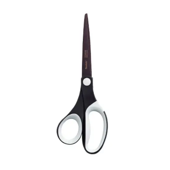 Scotch 8" Precision Ultra Edge Scissors - Titanium Fused: Heavy Duty Office & Gift Wrap Tool, Multicolor, Lifetime Warranty image {1}