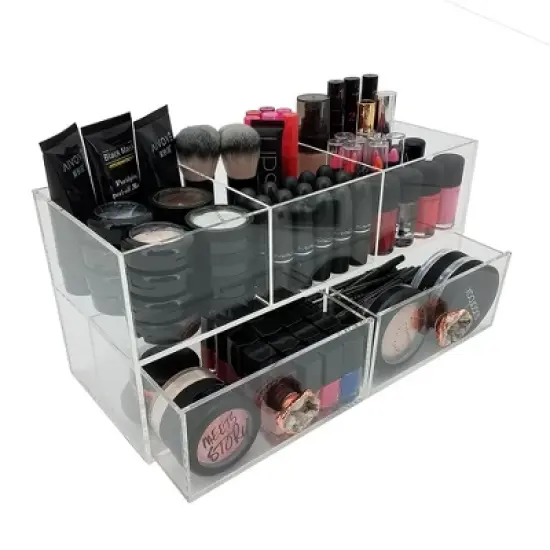 OnDisplay Andrea Deluxe Acrylic Cosmetic/Jewelry Organization Station w/Geode knobs image {5}
