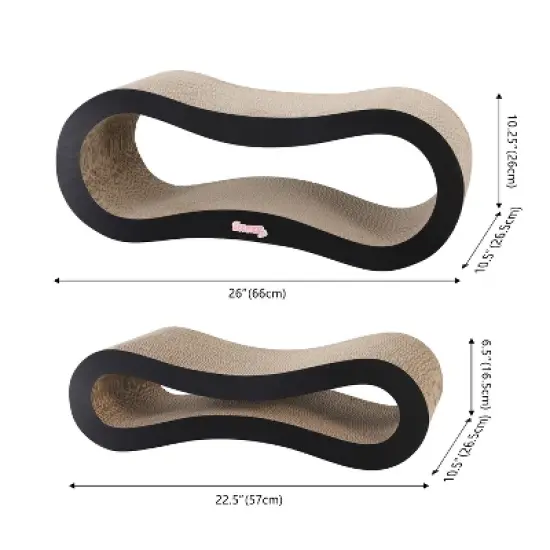 THE LICKER STORE Suvi Modern Cardboard Infinity 2-in-1 Lounge Bed Cat Scratcher with Catnip image {3}