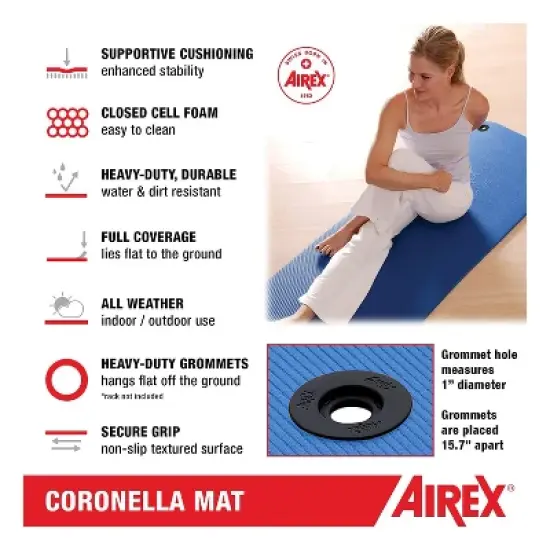 Airex Coronella Ultra Cushioned Closed Cell Foam Workout Fitness Mat image {1}