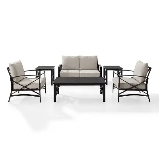 6pc Kaplan Outdoor Seating Set Oatmeal - Crosley image {1}