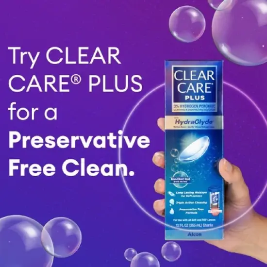 Clear Care Plus with Hydraglyde Cleaning and Disinfecting Contact Lens Solution For Soft Lenses - 12 fl oz image {5}