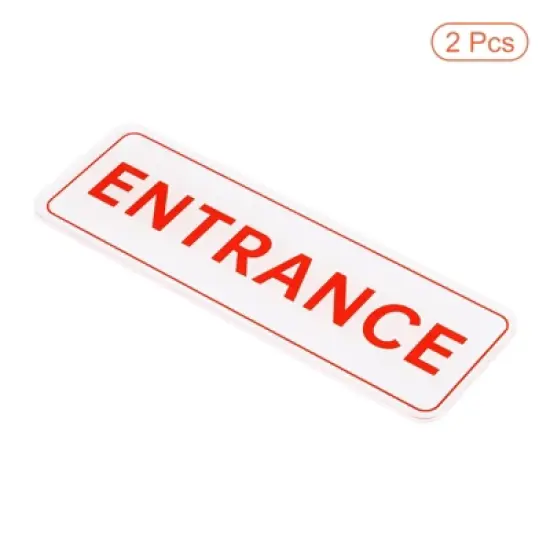 Unique Bargains Acrylic Self-Adhesive Decor Smooth Business ENTRANCE Sign 2 Pcs image {2}