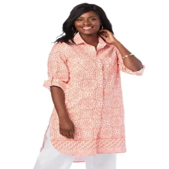 Jessica London Women&rsquo;s Plus Size Linen Mega Tunic image {3}