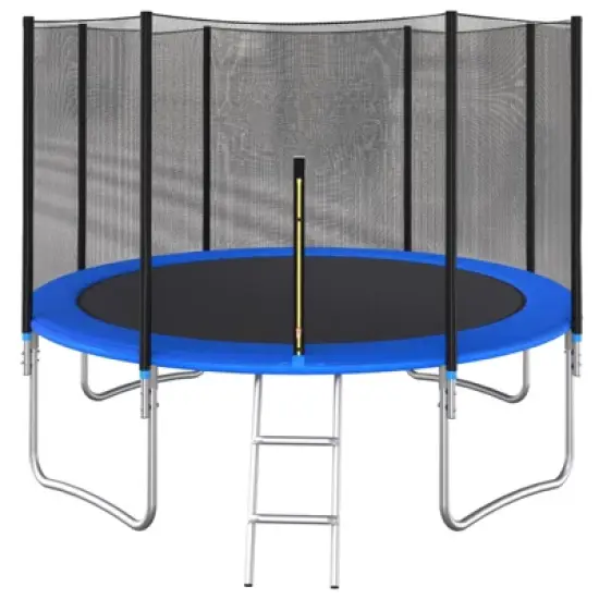 BestParts 12FT Trampoline with Safety Enclosure Net, Basketball Hoop, Ladder image {2}
