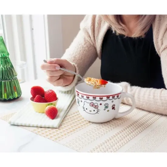 Silver Buffalo Sanrio Hello Kitty Holiday Ceramic Soup Mug | Holds 24 Ounces image {7}