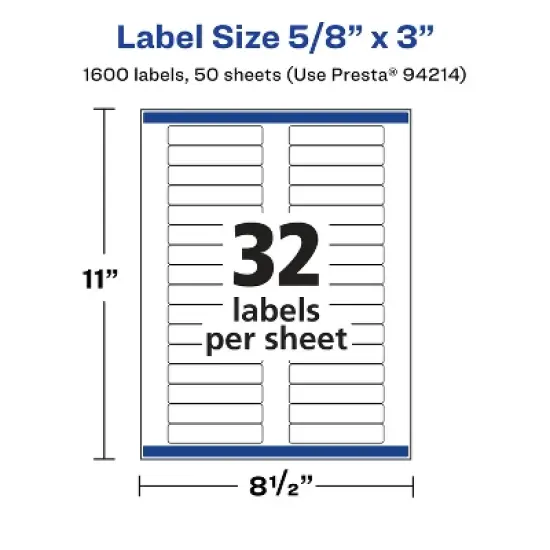 Avery Matte Clear Labels,  5/8" x 3" Rectangle image {4}