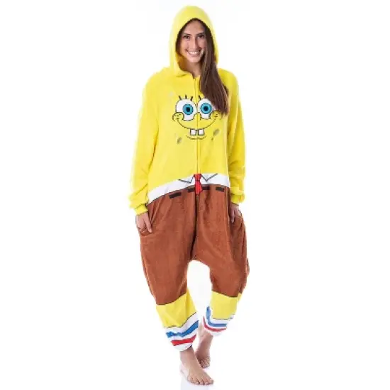 Nickelodeon Mens' SpongeBob SquarePants Costume Sleep Pajama Union Suit Yellow image {4}