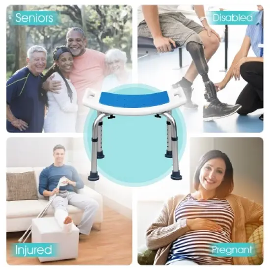 Costway Shower Bath Chair 6 Adjustable Height Bathtub Stool Bench Non-Slip Padded Seat image {4}