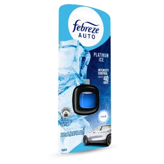 Febreze Car Auto Platinum Ice: Adjustable Scented Vent Clip Freshener, Phthalate-Free, Disposable, 40-Day Duration image {12}