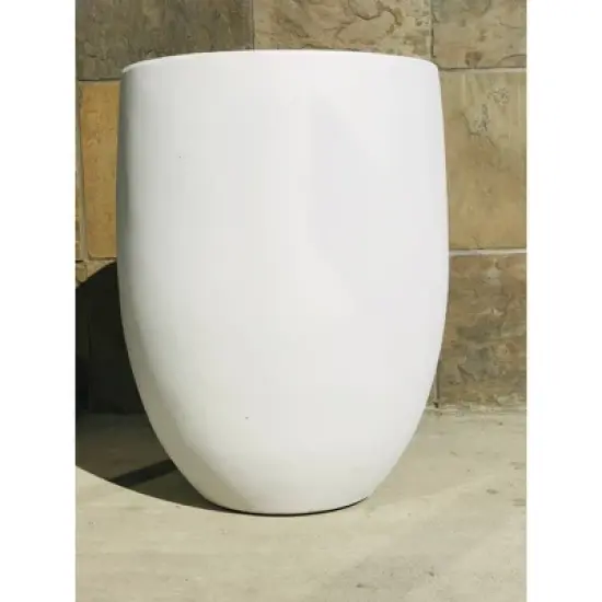 Rosemead Home & Garden, Inc. 17" Wide Modern Concrete Indoor Outdoor Planter Pot Pure White image {2}