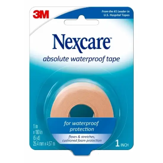 Nexcare Absolute Waterproof First Aid Tape, Tan, 1 in x 5 yds image {7}