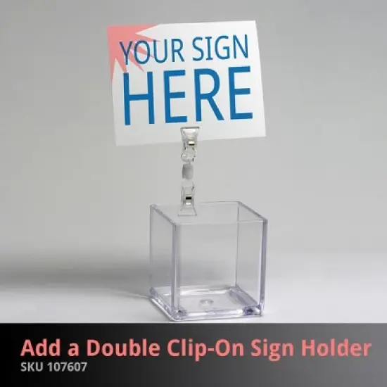 Azar Displays 4", 5", 6" Deluxe Clear Acrylic Square Cube Bin Set for Counter image {7}