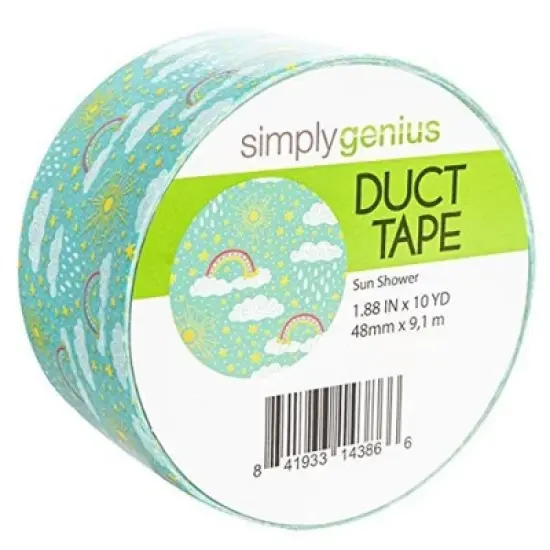 Simply Genius Pattern Duct Tape Heavy Duty, 1 Roll 1.8 in x 10 Yards, Colorful Duct Tape with Designs for Crafts, DIY, Sun Shower image {4}