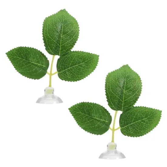 Unique Bargains Betta Fish Leaf Pad Hammock Plants for Fish Tank Green 2.24"x1.61" image {6}