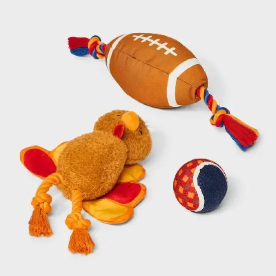 Thanksgiving Dog Ball Plush Toy Set - 3pk - Boots & Barkley&trade; image {2}