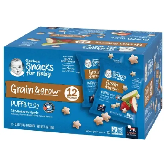Gerber Puffs Strawberry Apple Baby Snacks - 12ct/0.5oz Each image {5}
