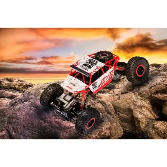 Top Race Remote Control Rock Crawler Monster Truck 4WD - 2.4Ghz Batteries Included (Red) image {3}