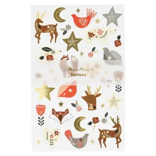 Meri Meri Folk Woodland Tattoo Sheet (Pack of 2) image {1}