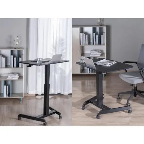 Monoprice Gas-Lift Height Adjustable Sit-Stand Mobile Rolling Workstation Laptop and Computer Desk V2 image {5}