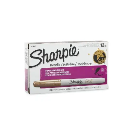 Sharpie Metallic Permanent Markers Gold Dozen 1823887 image {1}