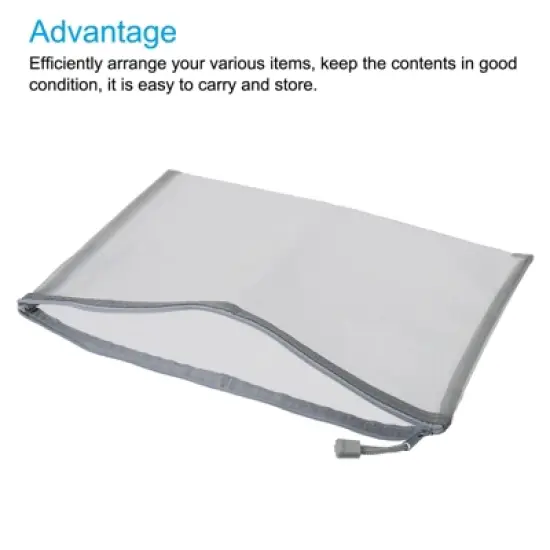 Unique Bargains Nylon Mesh Zipper Pencil Case Storage Pockets 6 Pcs image {2}