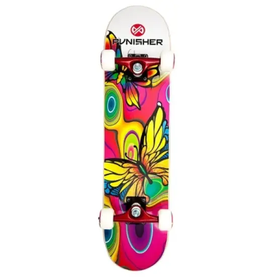 Punisher Skateboards Butterfly Jive 31-Inch Skateboard With Helmet Combo, Purple image {1}