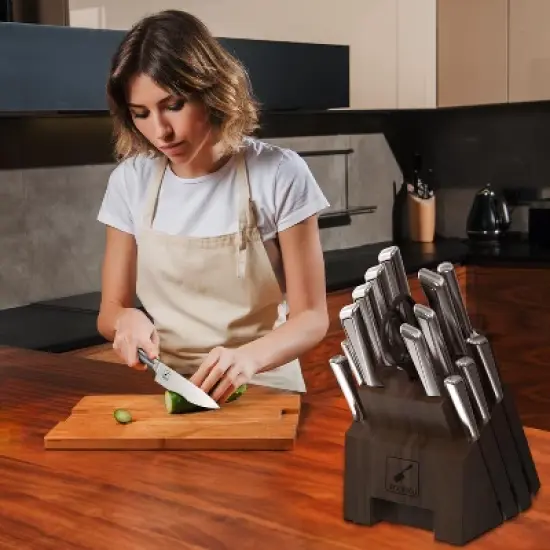 imarku Knife Set,16-Piece Premium Knife Sets for Kitchen with Block, Stainless Steel Kitchen Knife Set,Knife Block Set with Kitchen Sharpener image {7}