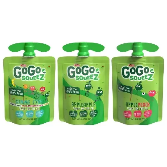GoGo squeeZ Applesauce and Fruit Puree Variety Pack Apple Peach & Gimme Five!  - 3.2oz/20ct image {2}
