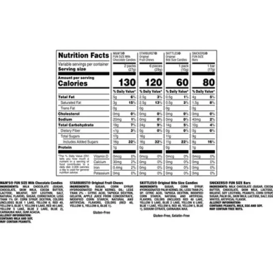 Mars - M&M's, Snickers, Starburst, Skittles, Milky Way Halloween Candy Chocolate Fruity Variety Bag - 30.02oz/65ct image {10}