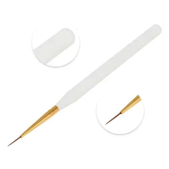 Unique Bargains Nail Painting Brushes for Home DIY Gold Tone Clear White 1 Pc image {2}