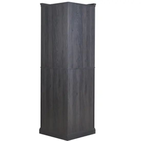 Home Source Corner Bar Cabinet with Rotating Wine Rack image {5}