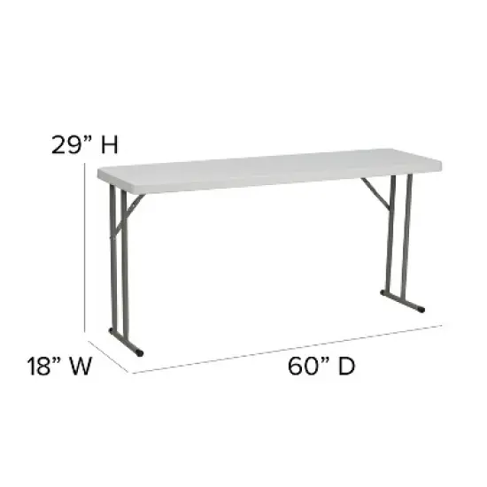 Flash Furniture 5-Foot Granite White Plastic Folding Training Table image {2}