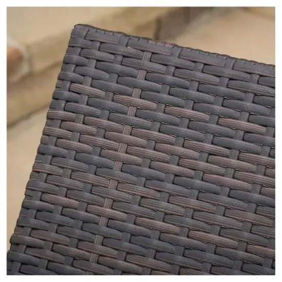 Jamaica Set of 2 Wicker Patio Chaise Lounge with Cushion - Brown - Christopher Knight Home: Weather-Resistant, Metal Frame image {2}