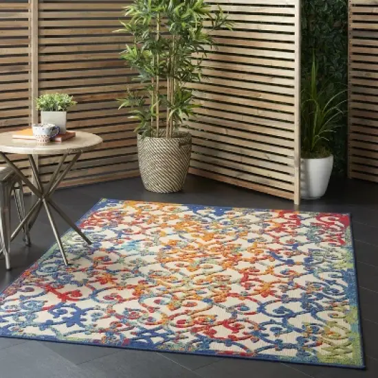 Nourison Aloha Contemporary Scroll Outdoor Rug image {11}