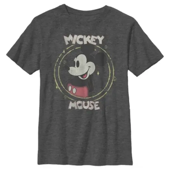 Boy's Disney Mickey Mouse Classic Circle Distressed T-Shirt image {4}