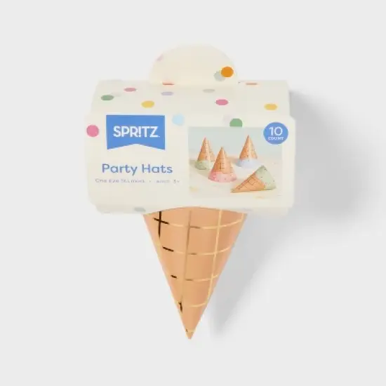 10ct 5" Ice Cream Party Hats - Spritz&trade; image {2}