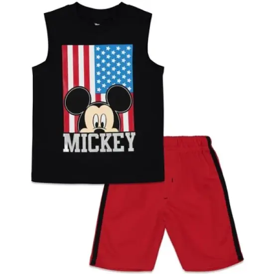 Disney Mickey Mouse Athletic Tank Top and Mesh Shorts Toddler to Little Kid image {6}