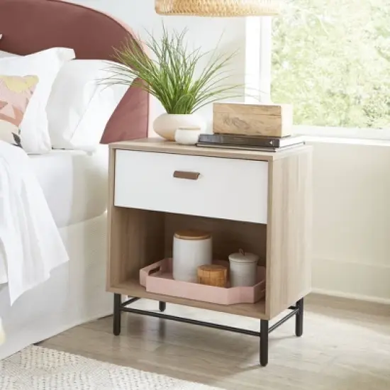 Anda Norr Nightstand with Drawer Sky Oak - Sauder image {1}