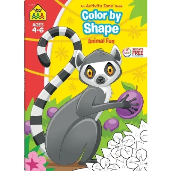 School Zone Color by Shape Animal Fun Workbook - (Paperback) image {6}