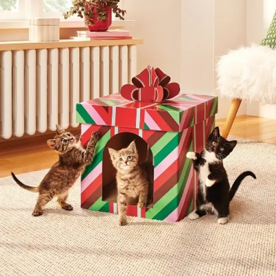 Present Shaped Cat Scratcher - 19.88" - Boots & Barkley&trade; image {2}