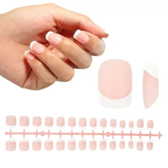 Unique Bargains Square French DIY Nail Tips 15 Sizes 240 Pcs image {6}