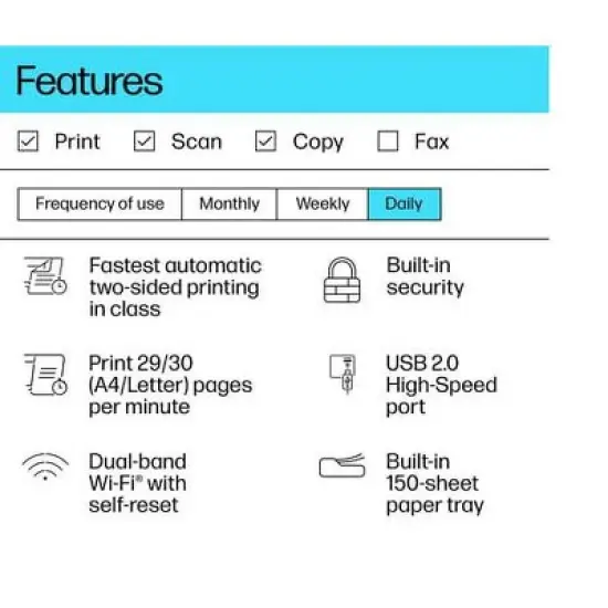 HP LaserJet MFP M234dw Laser Printer, Black And White Mobile Print, Copy, Scan image {5}