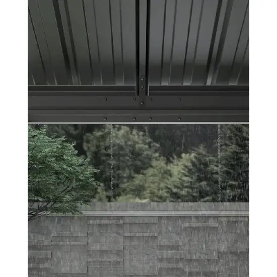 GustoWave 10'x12' Outdoor Double Hardtop Patio Gazebo for Deck, Backyard, Lawn, Garden image {3}