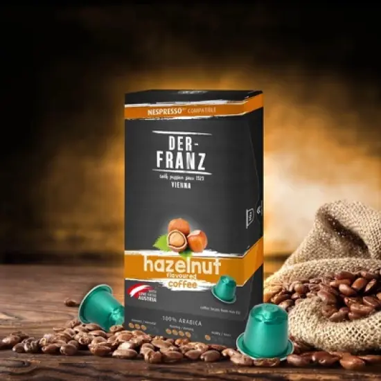 Der Franz Hazelnut Naturally Flavored Nespresso Coffee Capsules 10ct image {1}