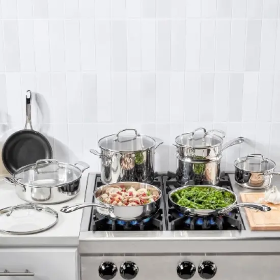 Cuisinart 13pc Classic Stainless Steel Cookware Set: Induction Compatible, Dishwasher Safe, Lifetime Warranty image {2}