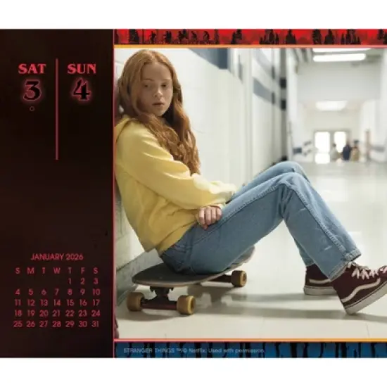 Netflix 2026 Stranger Things Dayata Time 6.12"x5.37" Box Calendar image {4}